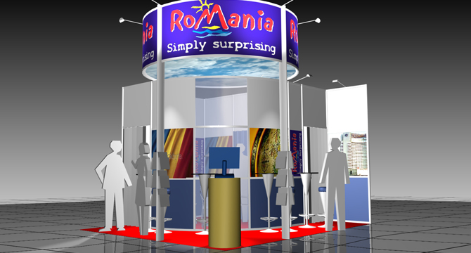 Stand concept and 3D visuall proposal / Romania Tourism