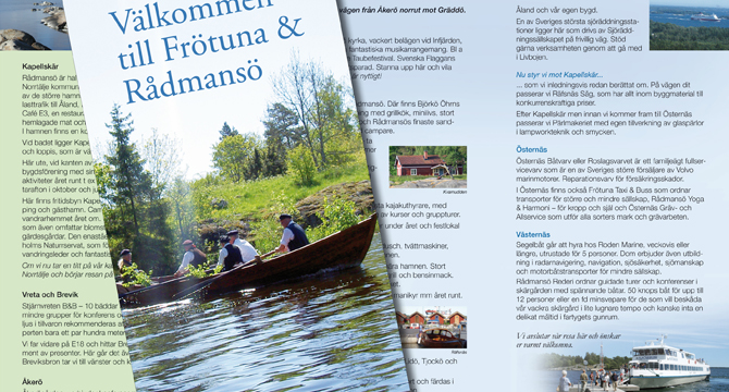 Turistfolder för Frötuna & Rådmansö
