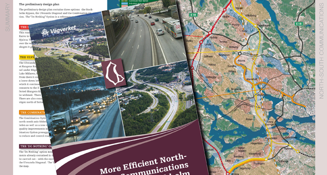 Informationsbroschyr över utbyggnaden av Förbifart Stockholm, 8-sidig / Trafikverket