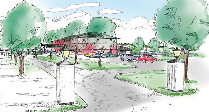 Serie om 17 teckningar för infrastrukturprojekt på Kungsängens Golfklubb